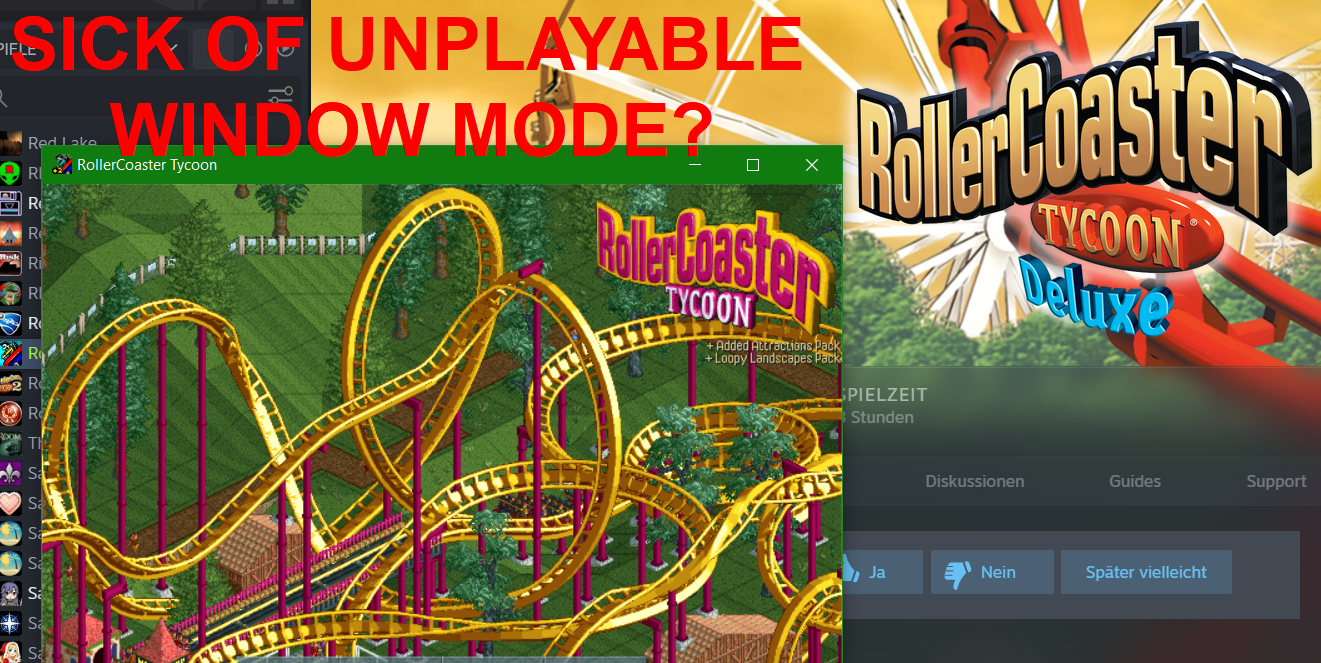 RCT in Fullscreen - Quick & Easy - No Downloads for RollerCoaster Tycoon: Deluxe