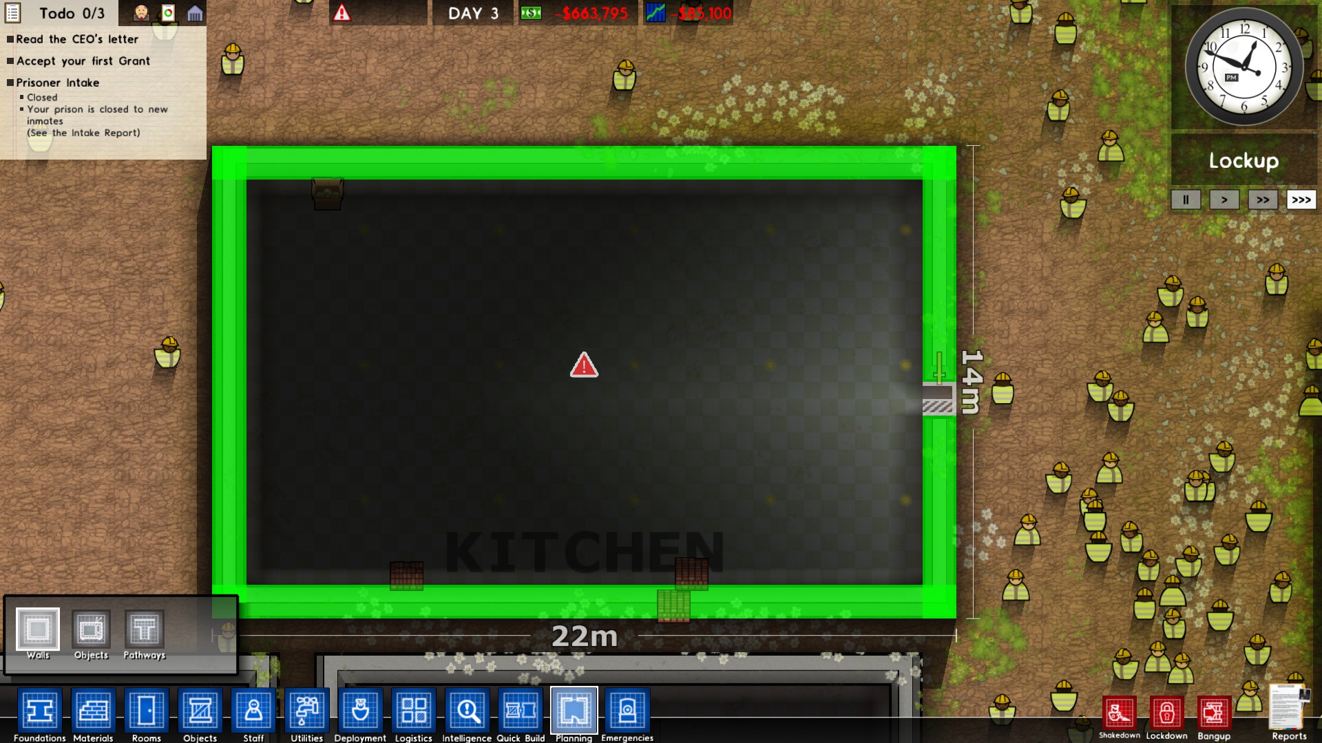 Room Size for Max work for Prison Architect