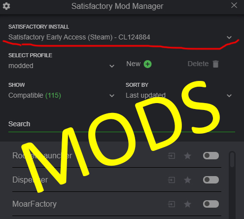 Установка модов (Satisfactory Mod Manager) for Satisfactory