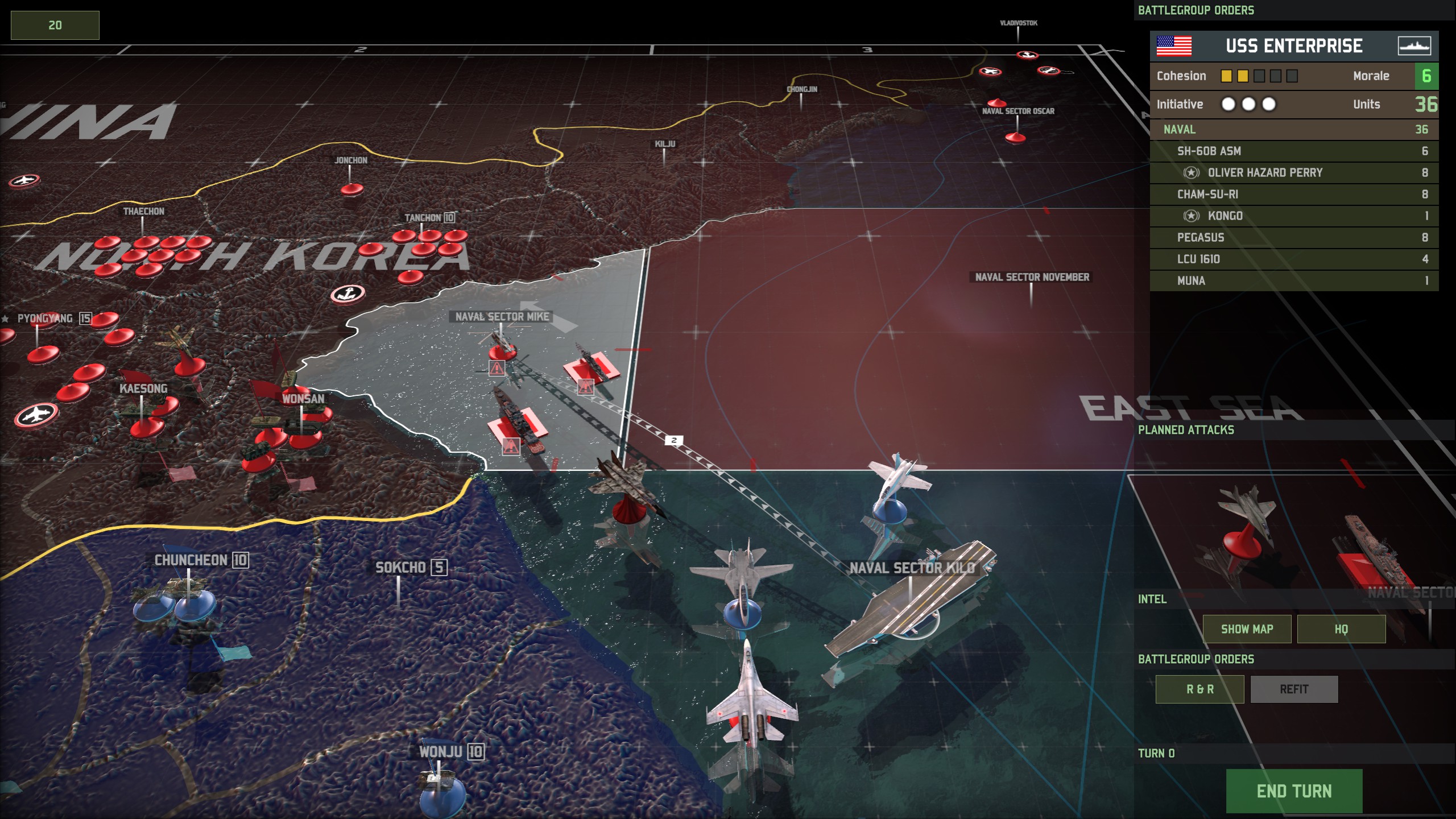 Second Korean War campaign: USS Enterprise defense Total Victory, zero loss guide for Wargame: Red Dragon