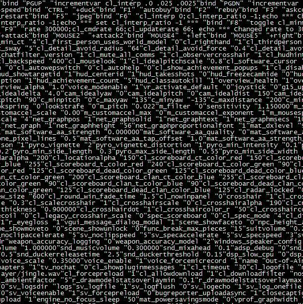 Some useful commands for your config/console for Counter-Strike: Source