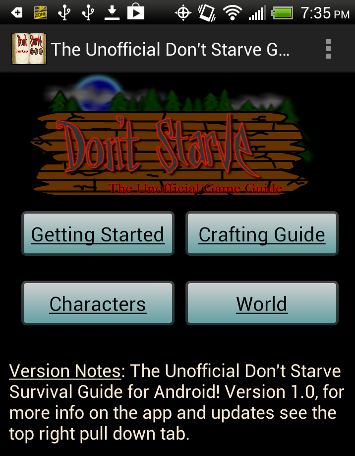 Survivial Guide to Don't Starve the Android App for Don't Starve