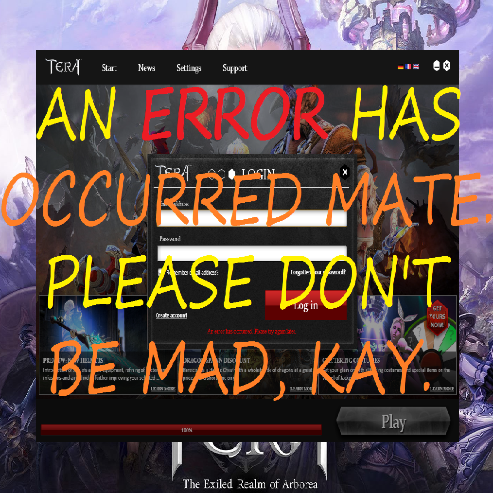 TERA launcher issues made simple - error messages explained, plus Steam players notes for TERA