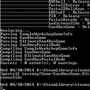 Testing quickly and effectively with the command prompt for POSTAL 2