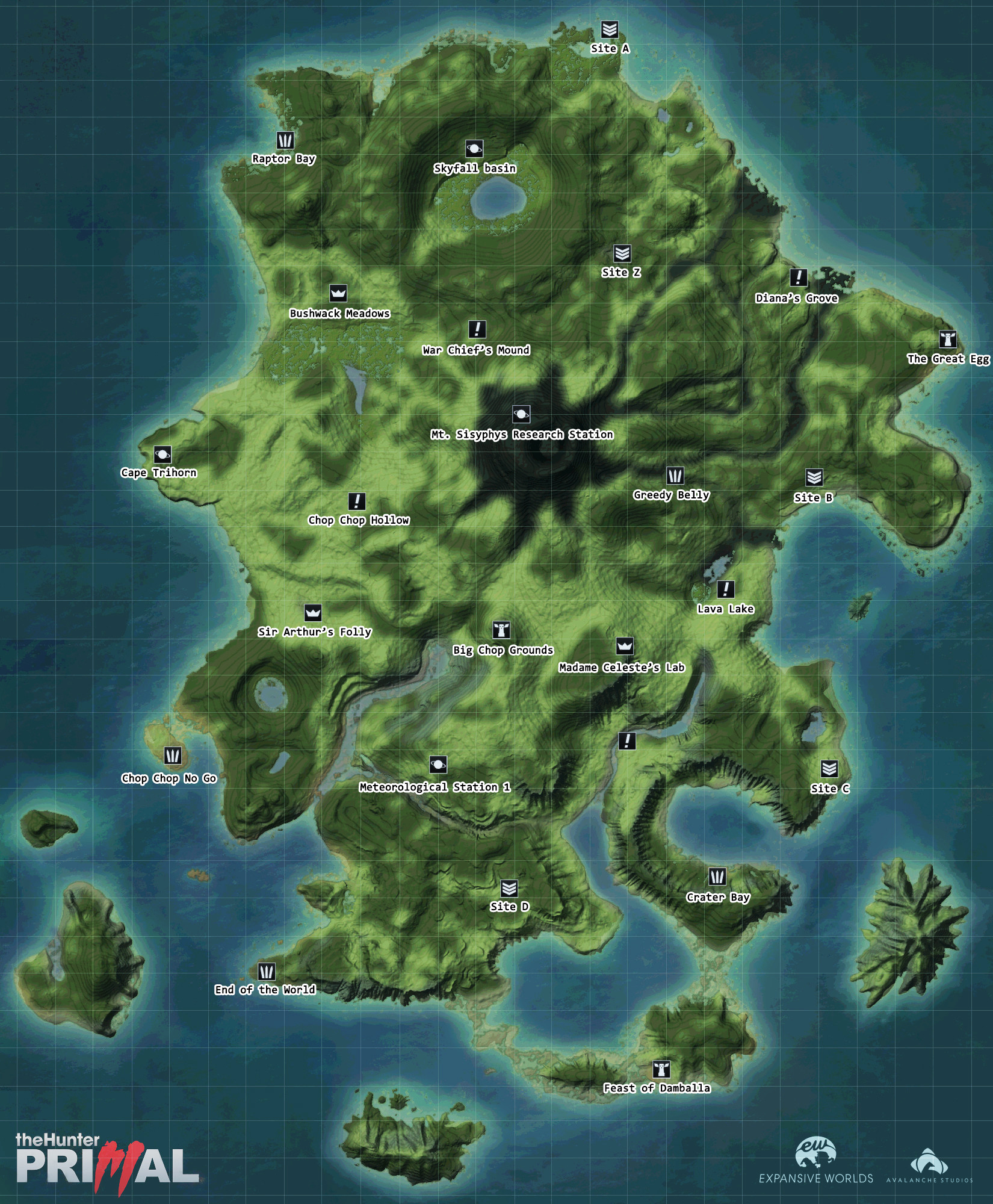 The Complet Map (100%) for theHunter: Primal