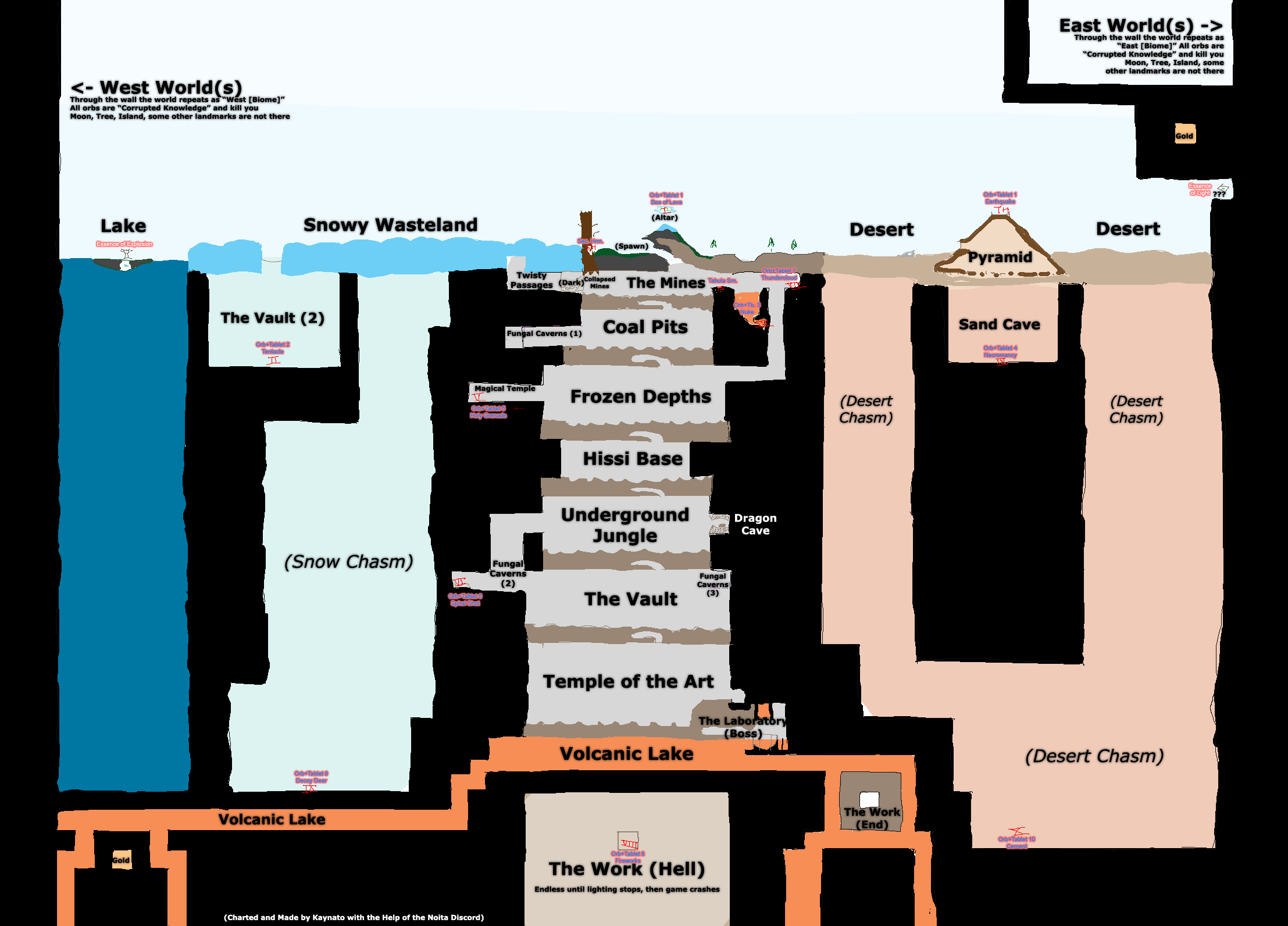 The Map Layout So Far [Update 21.05.2020] for Noita