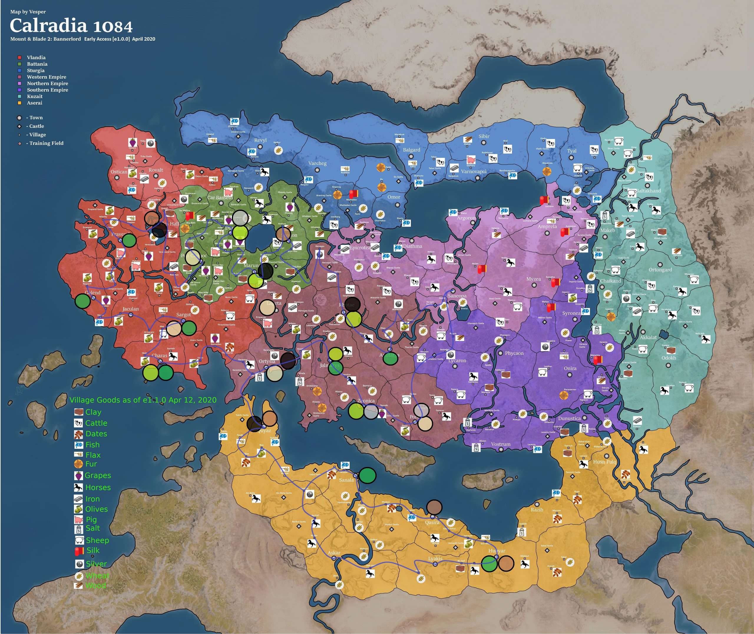 Ticaret yolları ve atölye önerileri for Mount & Blade II: Bannerlord