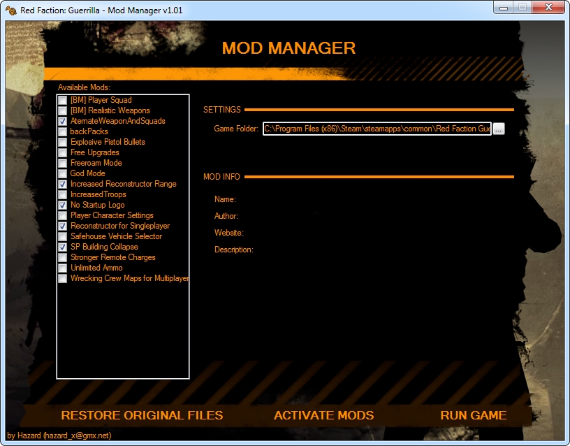[Tool] Mod Manager! for Red Faction: Guerrilla Steam Edition