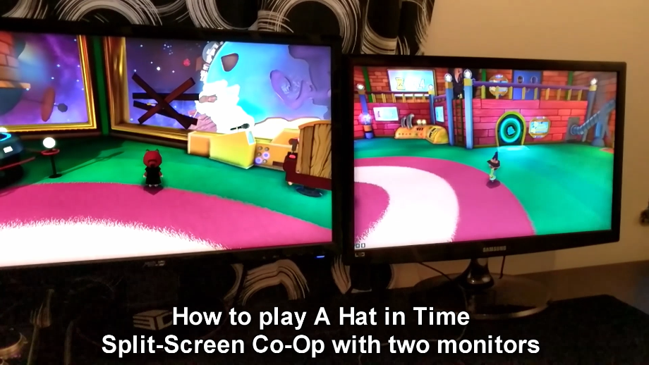 Two Monitor Split-Screen Co-Op (How to) for A Hat in Time