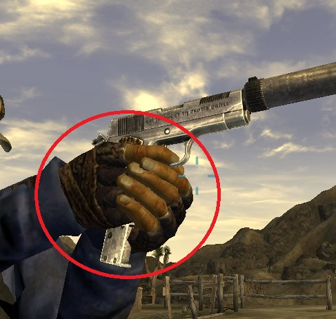 Wearing gloves from one armor on another for Fallout: New Vegas